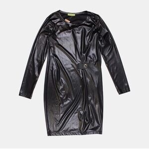 Versace Jeans Black Faux Leather Dress - Size 10